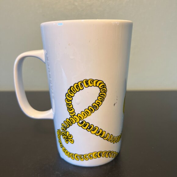STARBUCKS Hello! Retro Rotary Dial Up Yellow Phone w/ Curly Cord Tall Mug 2015 - Picture 5 of 11
